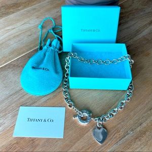 Tiffany & Co. Toggle Heart Necklace 16” 925 sterling silver.